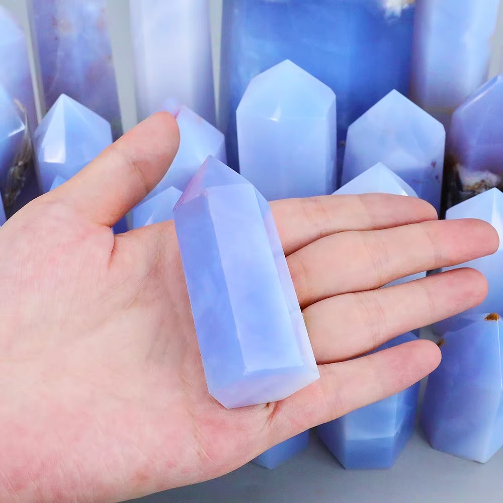 Wholesale Blue Chalcedony Crystal Tower