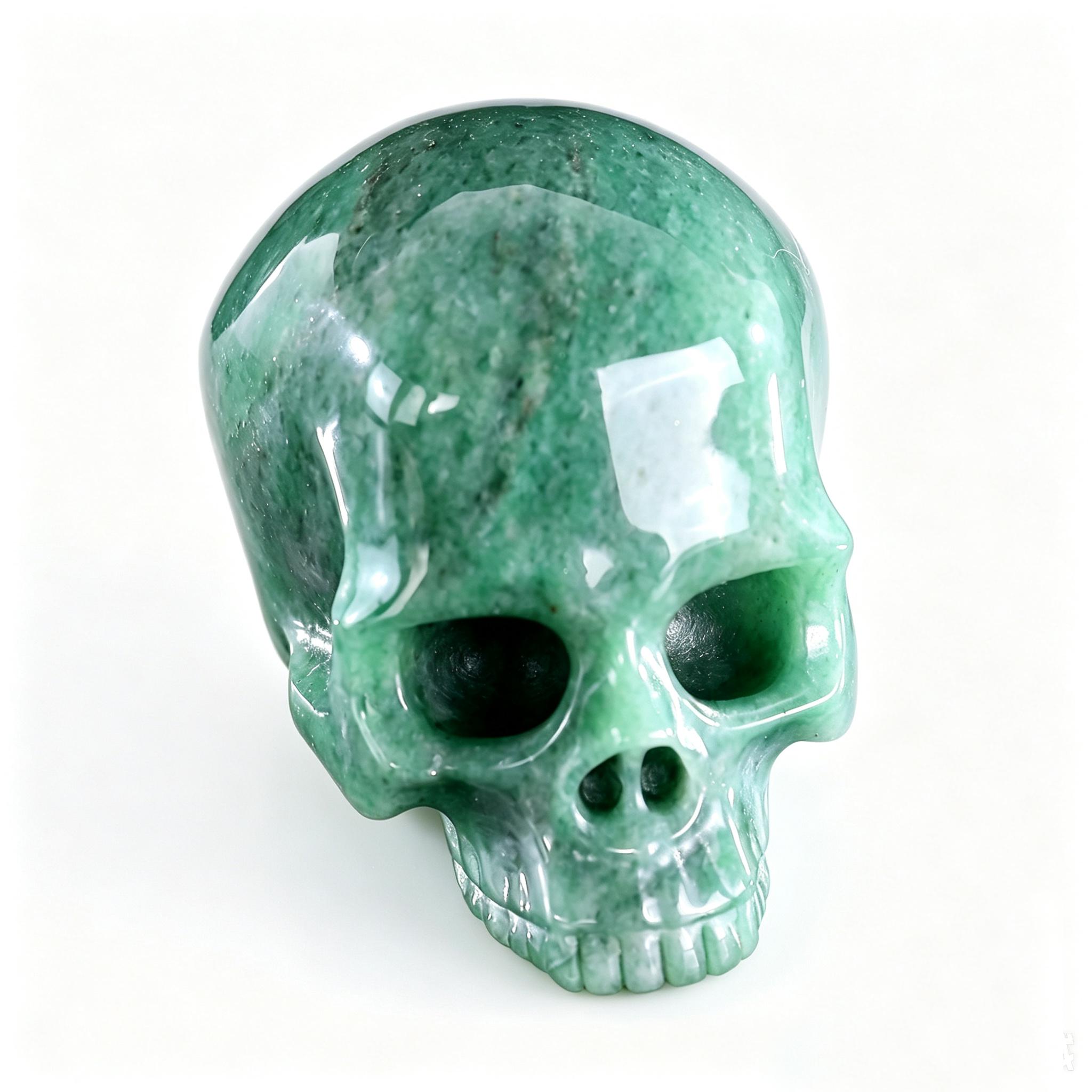Natural Green Aventurine Jawless Skull